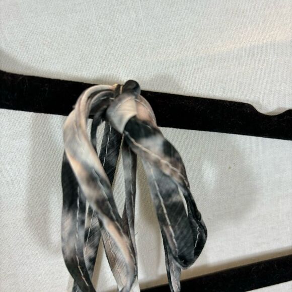 Ladies The Open Brand Black and White Tie Dye Long Button Front Swim Cover Up - Picture 11 of 13